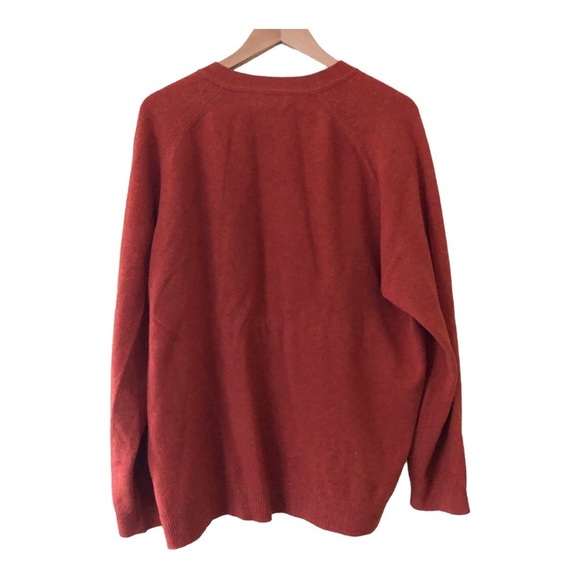 L.L. Bean 100% Lambs Wool Button Down Cardigan Sweater Women's Size XL Orange - Picture 5 of 5